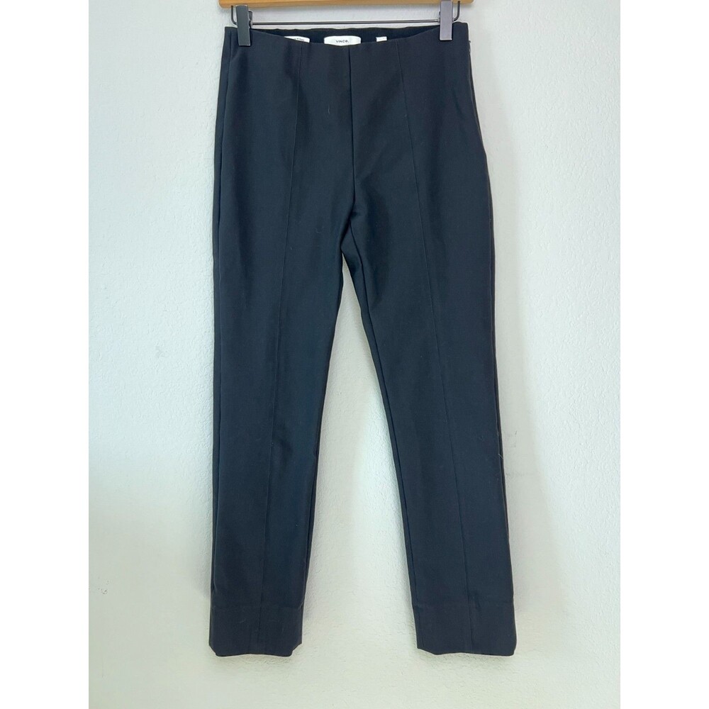 Vince Black Pull On Pants Trousers Cotton Blend Elastic Waist Size M